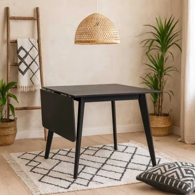 The Range Saffron Extending Dining Table Matt Wood 80 - Black