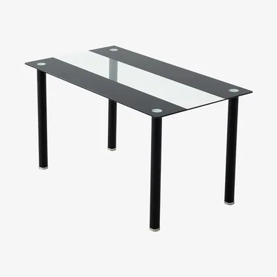The Range Stunning Glass Black And Clear Dining Table Only 120cm - Black