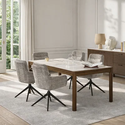 The Range Southampton Dining Table in Cream Ceramic 180x90cm - Cream Ceramic