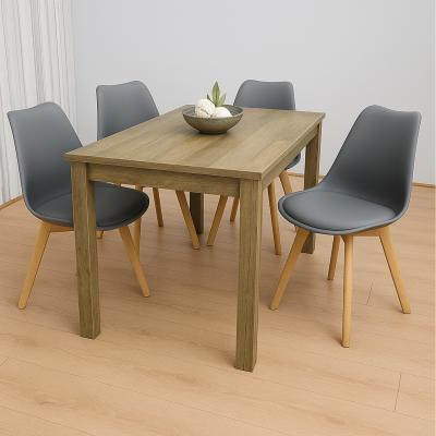 The Range Kosy Koala Wooden Brown Rustic Dining Table With 4 Chairs - Grey