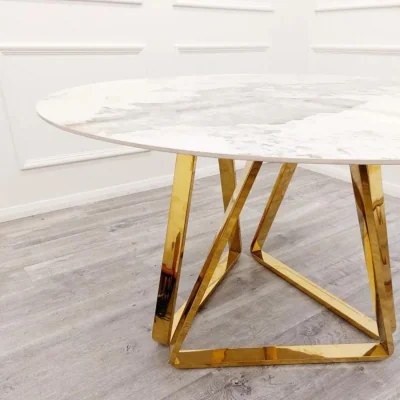 The Range Stylish Nissa Round Dining Table With Curved Legs - White