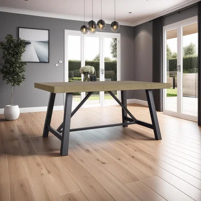 The Range FWStyle 1.6M Fixed Top Dining Table Solid Pine Modern Design - Solid Pine