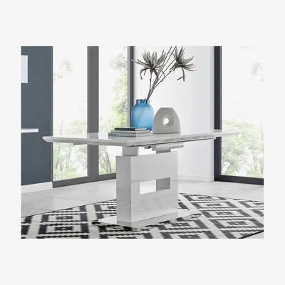 The Range Arezzo Large Extending White High Gloss Dining Table - White