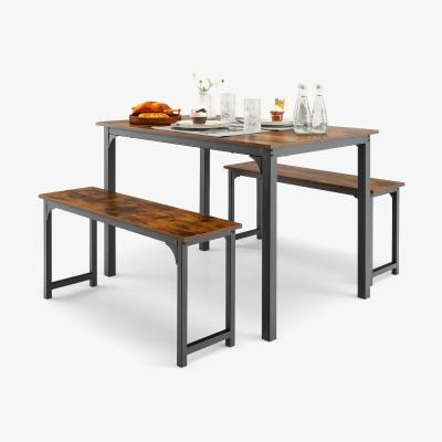 The Range Costway 3 PCS  Kitchen Table Set Dining Room Furniture  -  Rustic Brown