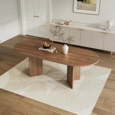 The Range Extendable Oval Dining Table for 4¿6 People - Walnut