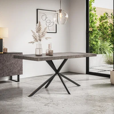 The Range Donni 4-6 Seater Dining Table with Black Legs - Grey