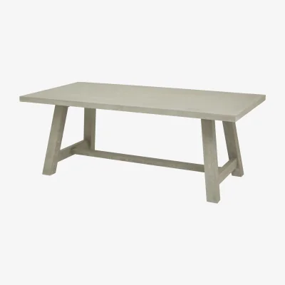 The Range Curved Rectangular Dining Table - Grey