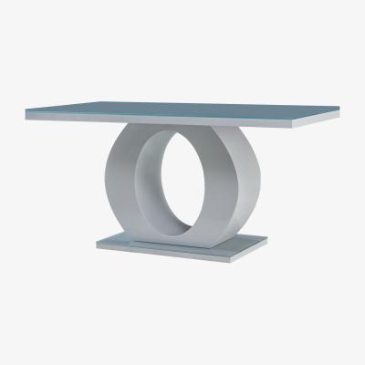 The Range High Gloss Grey Top Tempered Glass Dining Table Halo Design  - Grey