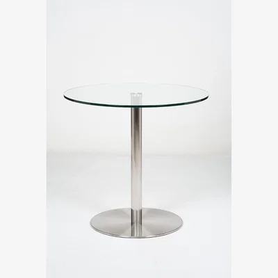 The Range Target 80cm Small Round Glass Dining Table - Silver