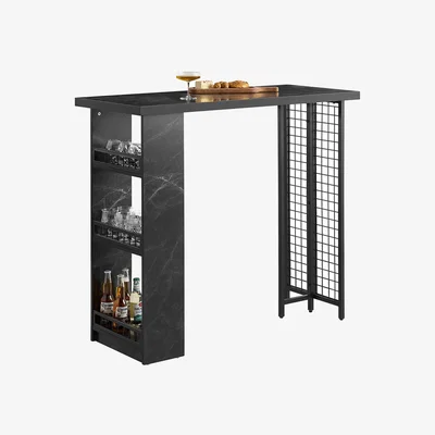 The Range Dining Bar Table with  Shelves - White