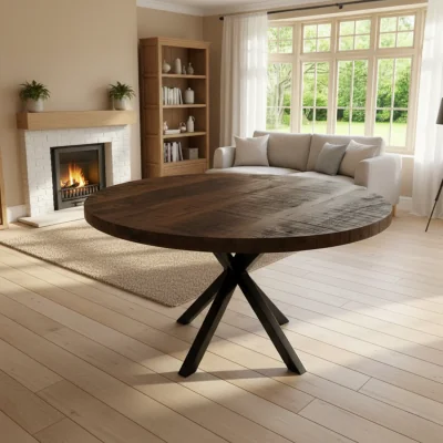 The Range Rustic Canadian Round Dining Table - Mid Oak / 130cm
