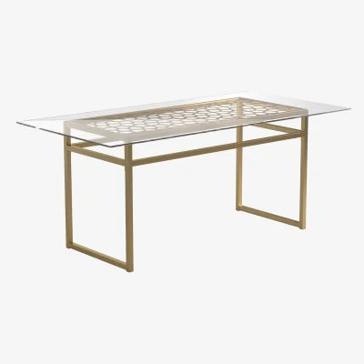 The Range DHP Juliette Dining Table Brass - Brass
