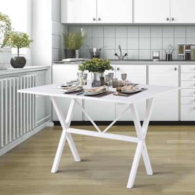 The Range Folding Expandable Dining Table with Metal Frame  - White