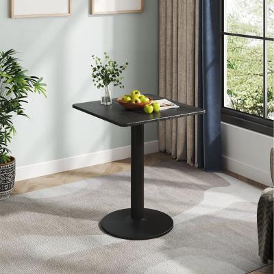 The Range Square MDF Dining Table with Metal Base - Black