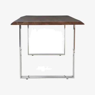 The Range Hampstead Natural and Silver Dining Table - Silver