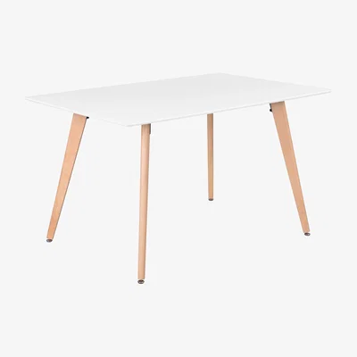 The Range Rookie Modern Rectangular Dining Table Wooden Leg 120*80 - White