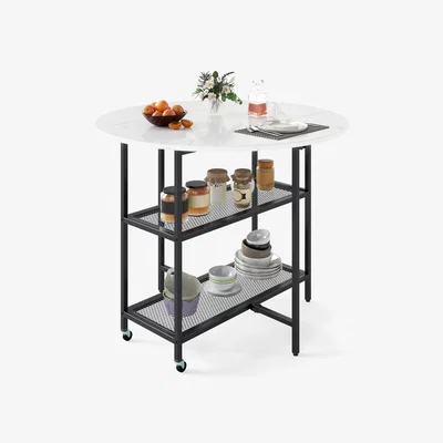 The Range Round Kitchen Table Modern Dining Table - White