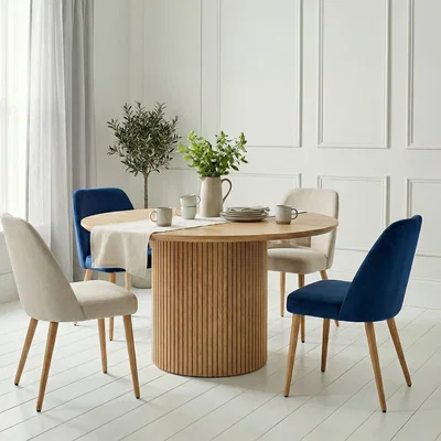 The Range Lulea Round Dining Table in Natural Pine - Pine
