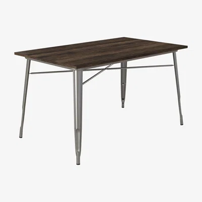 The Range Fusion Wooden Industrial Antique Gun Metal Dining Table - Gun Metal