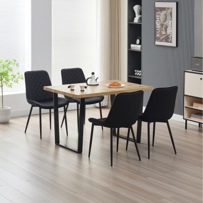 The Range Colorado Dining Table with 4 Amelia Velvet Chairs - Black