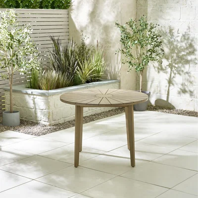 The Range Tari 4 Seat Round Acacia Dining Table - Yellow