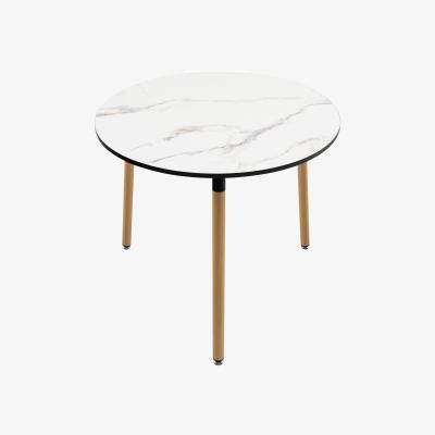 The Range Faux Marble Round Dining Table - White