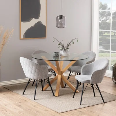 The Range Heaven Round Dining Table with Glass Top 119x75.5cm - Clear