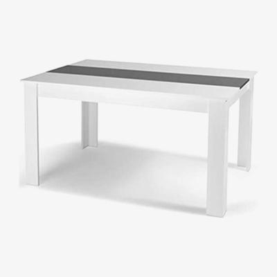 The Range White And Black Modern Wooden Gloss Dining Table 117cm