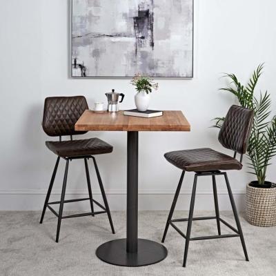 The Range Industrial Bar Table - Brown, Black