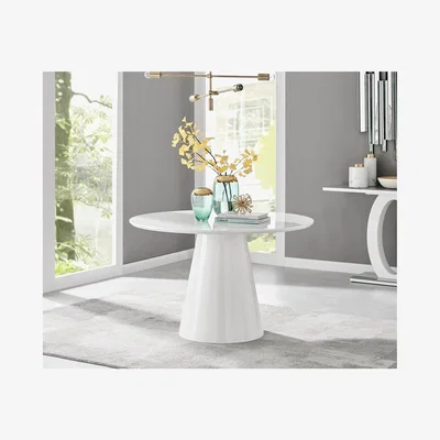The Range Palma White High Gloss Round Dining Table - White