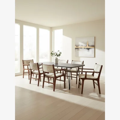 The Range Anube Dark Grey Veneer Dining Table - Grey