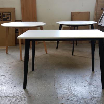 The Range Sofia Rectangular Dining Table White Top and Black Legs - White