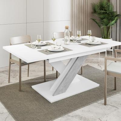 The Range PHD FURNITURE EXTENDABLE MARBLE EFFECT DINING TABLE (WHITE STONE) - White Stone