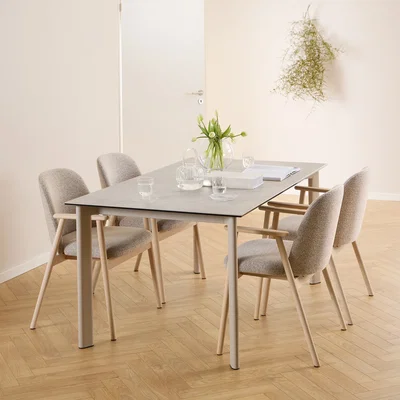 The Range Palermo Ceramic Dining Table in Grey 160x90cm - Grey