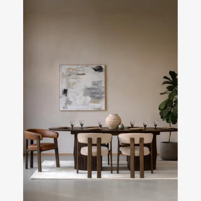 Rose & Grey Tambour Extending Dining Table