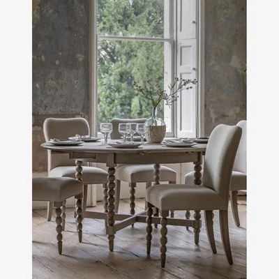 Rose & Grey Frances Bobbin Extendable Round Dining Table