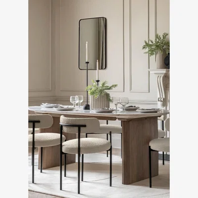 Rose & Grey Charlie Marble 8 Seater Dining Table