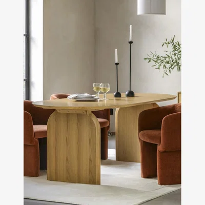 Rose & Grey Orson Retro Curved Dining Table