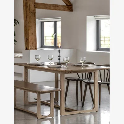 Rose & Grey Albie Minimalist Dining Table - Smoked