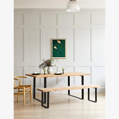 Rose & Grey Fia Mango Wood & Iron Dining Table