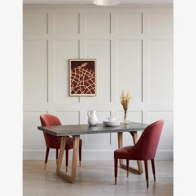 Rose & Grey Rectangular Trondheim Cement & Mindi Wood Dining Table