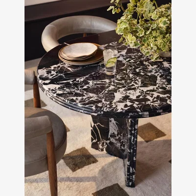 Soho Home Rosaline Dining Table, Noir Grande Marble