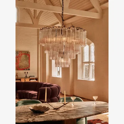 Soho Home Navarro Dining Table, Arabescato Rose