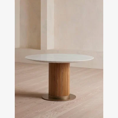 Soho Home Murcell Round Dining Table, Carrara Marble