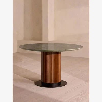 Soho Home Murcell Round Dining Table, Brazilian Green Marble