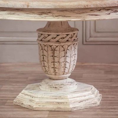 Teddy Beau Maison Reproductions Heavy Distressed Round Dining Table