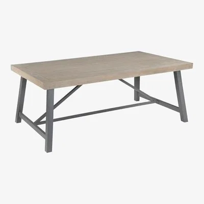 Teddy Beau Rowico Lowry Grey Wash Dining Table / Large