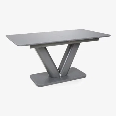 Teddy Beau Shankar Venus Extra Large Extendable Grey Tempered Glass Dining Table