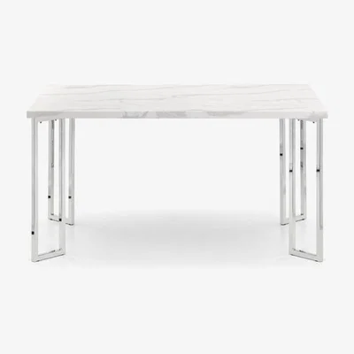 Teddy Beau Julian Bowen Positano Marble & Chrome Dining Table