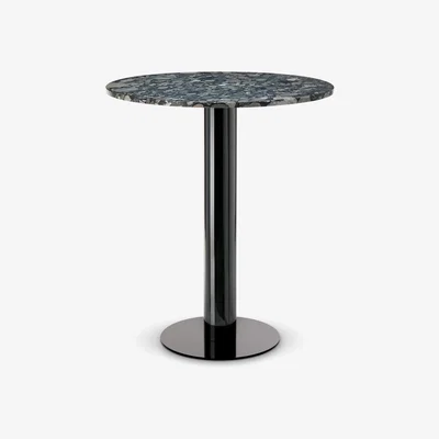 Tom Dixon Tom Dixon - Tube High Table Black Pebble Marble Top 900mm